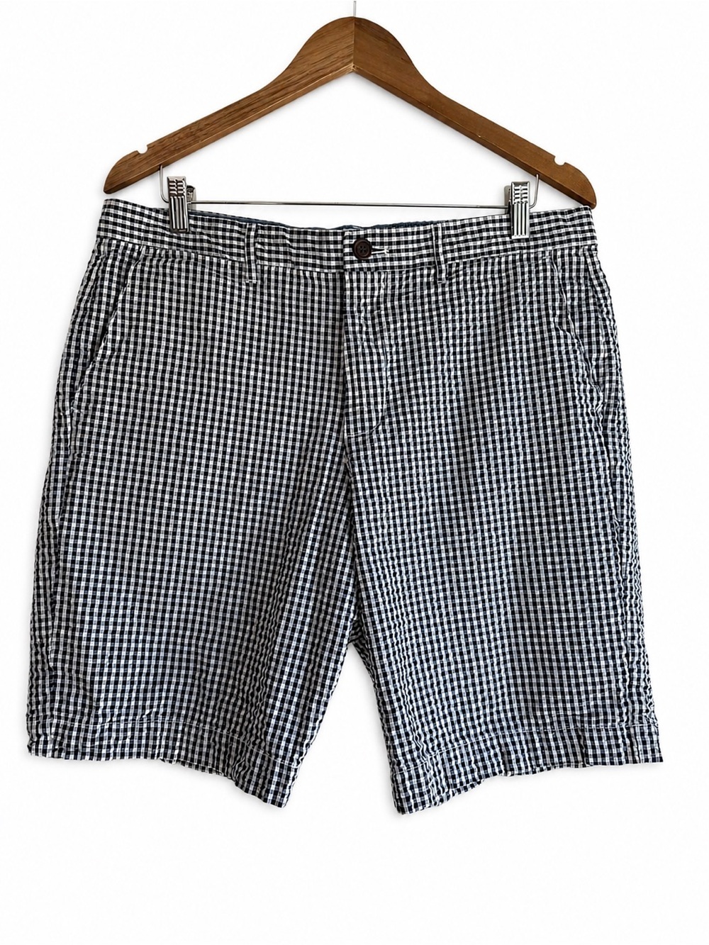 GAP Men’s Black White Gingham Bermuda Shorts Size 34